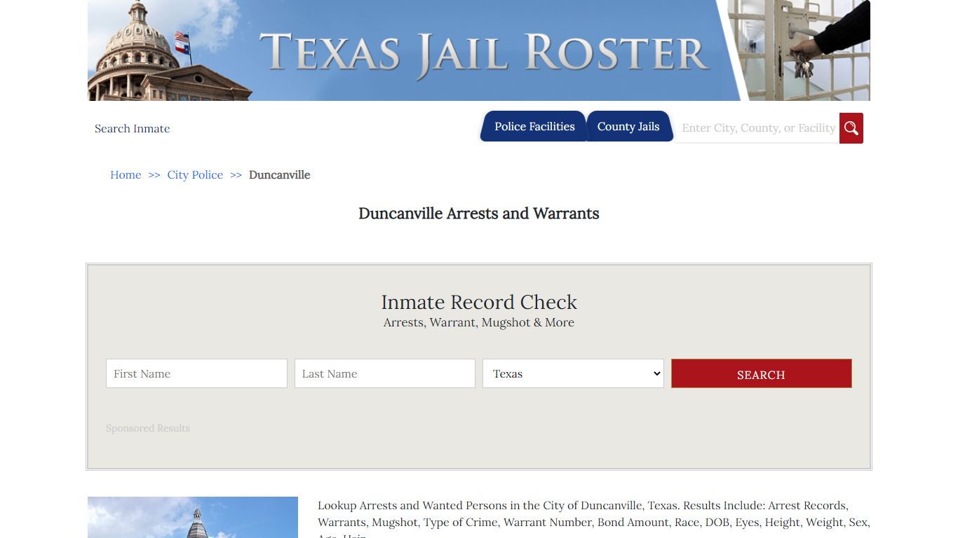 Duncanville Arrests and Warrants | Jail Roster Search